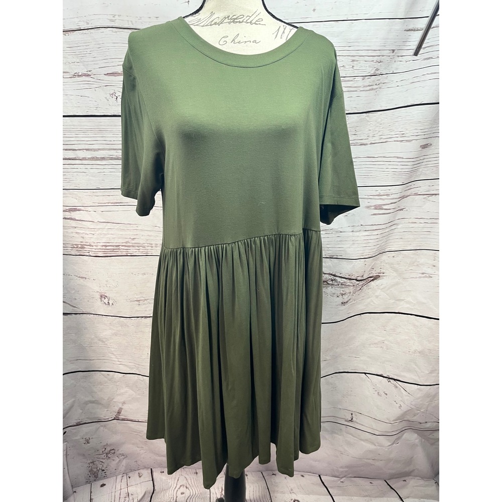 Agnes and‎ Dora Olive Green T Shirt Dress Short Sleeve Casual